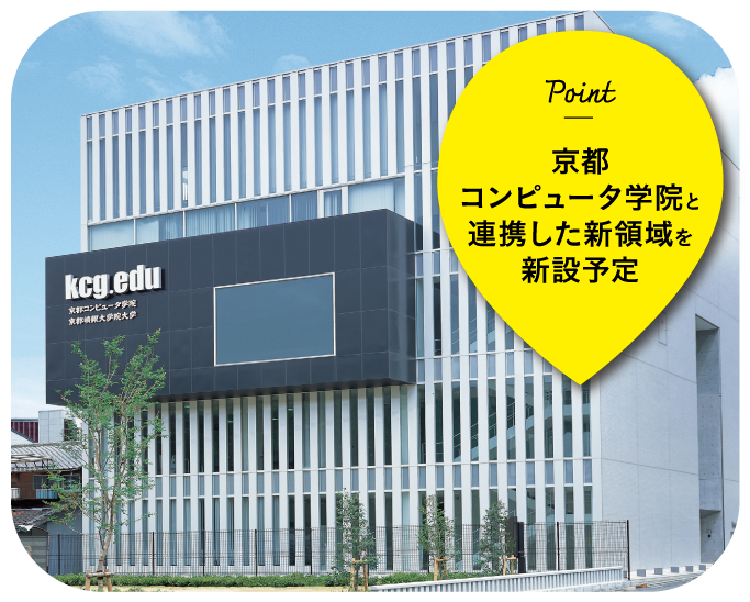 Point
京都コンピュータ学院と連携した新領域を新設予定