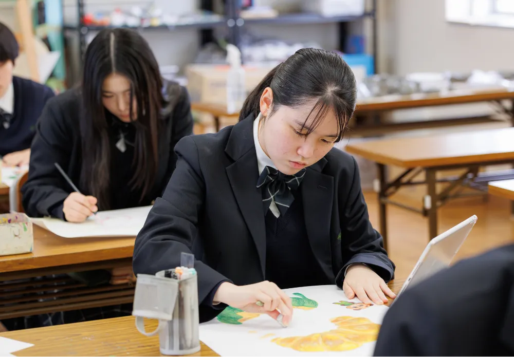 アート・デザイン系列の生徒たち