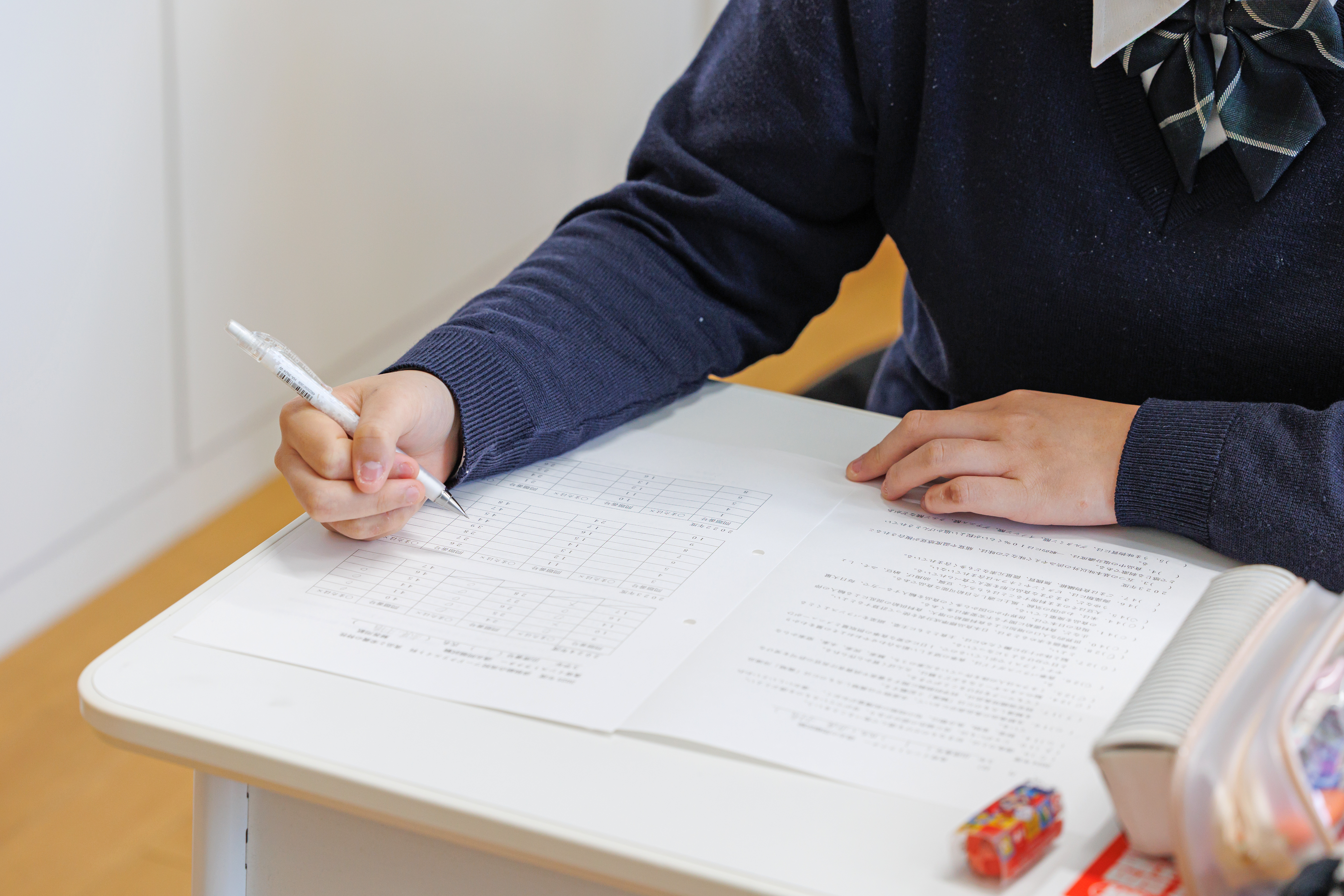 学年末テストの様子